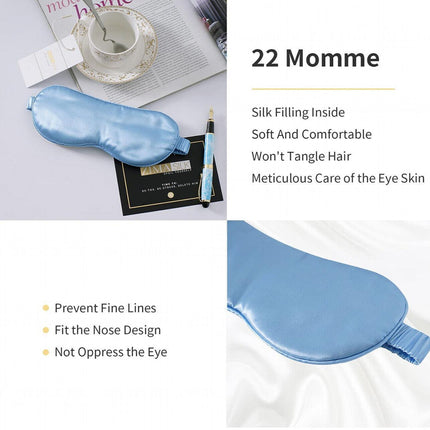 Pure Soft Silk EyeShade Blindfold Sleep Eye Mask Cover Light Shade Travel Relax - Aimall