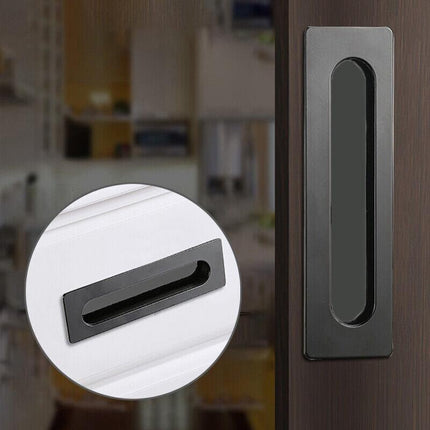 Kitchen Flush handles drawer Cabinet Sliding door pulls matte black furniture AU - Aimall