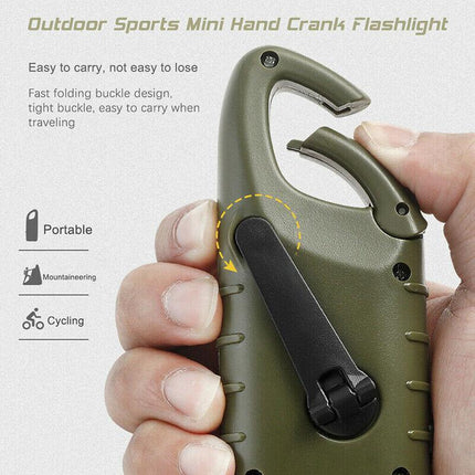 New Hand Crank Solar Powered Rechargeable LED Camping Emergency Flashlight AU - Aimall