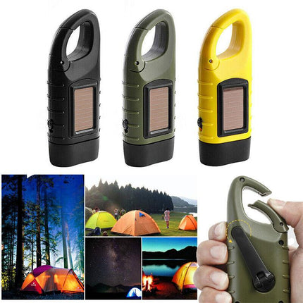 New Hand Crank Solar Powered Rechargeable LED Camping Emergency Flashlight AU - Aimall