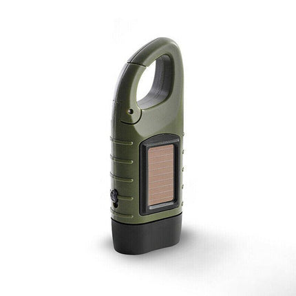 New Hand Crank Solar Powered Rechargeable LED Camping Emergency Flashlight AU - Aimall