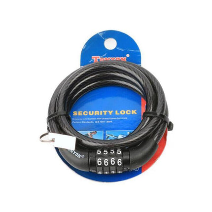 Bicycle Bike Code Lock Locker 4 Digits Password Code Steel Cable Secure Tough AU - Aimall