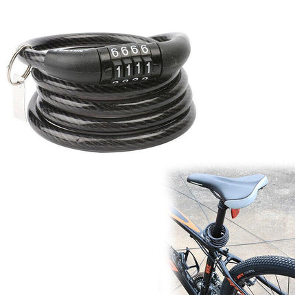 Bicycle Bike Code Lock Locker 4 Digits Password Code Steel Cable Secure Tough AU - Aimall