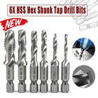 6X HSS Hex Shank Tap Drill Bits Metric Thread Screw Tapping Compound Set Tool AU - Aimall
