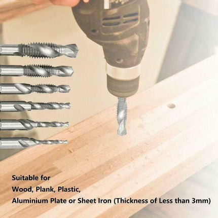 6X HSS Hex Shank Tap Drill Bits Metric Thread Screw Tapping Compound Set Tool AU - Aimall