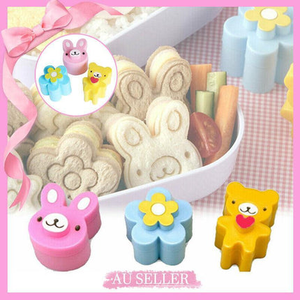 3X Flower Bread Mold Cake Toast Bento Maker Sandwich Cutter Rabbit Crust Cookie - Aimall