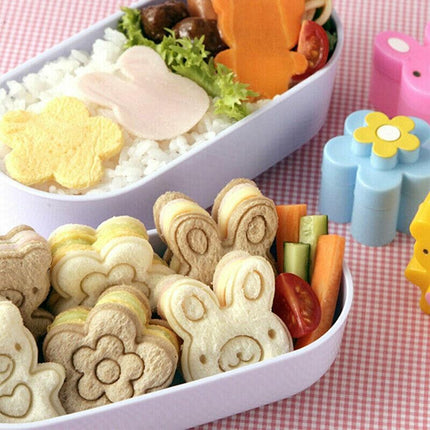 3X Flower Bread Mold Cake Toast Bento Maker Sandwich Cutter Rabbit Crust Cookie - Aimall