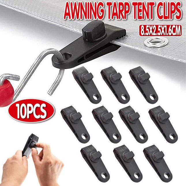 10PCS Heavy Duty Awning Tarp Tent Clips Canvas Clamps Camping Survival Grip Tool - Aimall