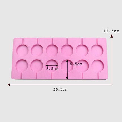 Round Silicone Lollipop Mould Baking Hard Candy Mold 12 Capacity DIY Sticks Set - Aimall