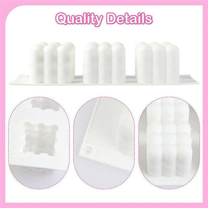 6 Cavities 3D Cube Candle Mould Silicone Wax Bubble Cake Dessert Plaster Mold AU - Aimall