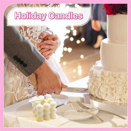 6 Cavities 3D Cube Candle Mould Silicone Wax Bubble Cake Dessert Plaster Mold AU - Aimall