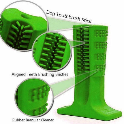 Dog Toothbrush Toy Clean Teeth Brushing Stick Pet Brush Mouth Chewing Clean DMAU - Aimall
