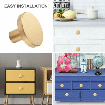4-20x Kitchen Knobs Cabinet Pulls Handles Cupboard Drawer Door Furniture Brass - Aimall