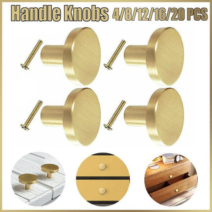 4-20x Kitchen Knobs Cabinet Pulls Handles Cupboard Drawer Door Furniture Brass - Aimall