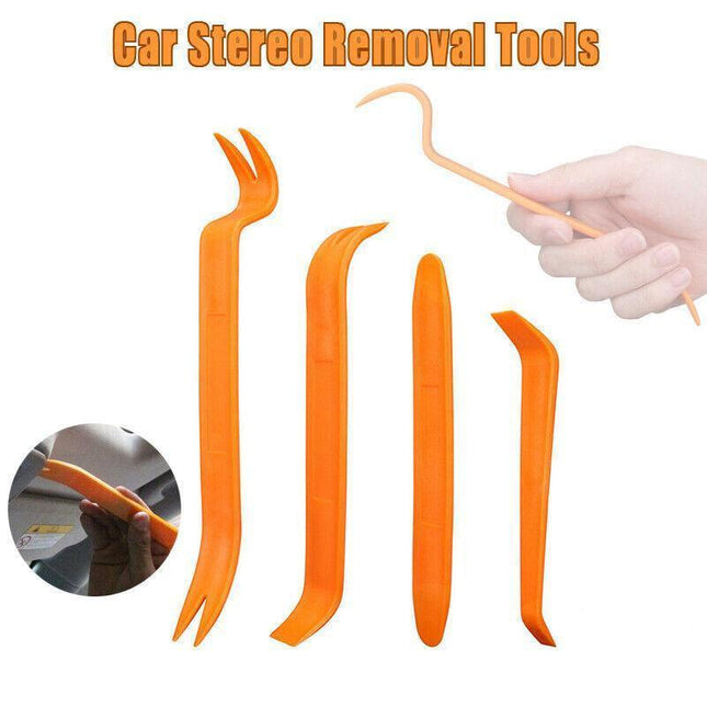 4X Plastic Car Radio Door Clip Panel Trim Dash Audio Removal Installer Pry Tool - Aimall