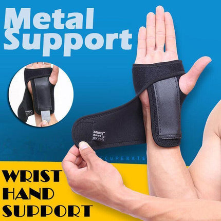 AOLIKES Steel Wrist Support Splint Carpal Tunnel Syndrome Sprain Strain Brace - Aimall