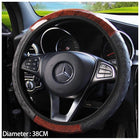Car Steering Wheel Cover Mahogany Wood Pattern PU Leather Steering wheel CoverAU - Aimall
