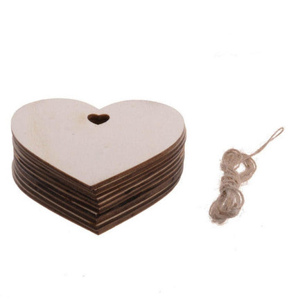10x Christmas Wooden Shapes Craft Tags Wooden Embellishments for DIY Wood Arts - Aimall