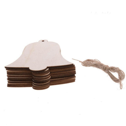 10x Christmas Wooden Shapes Craft Tags Wooden Embellishments for DIY Wood Arts - Aimall