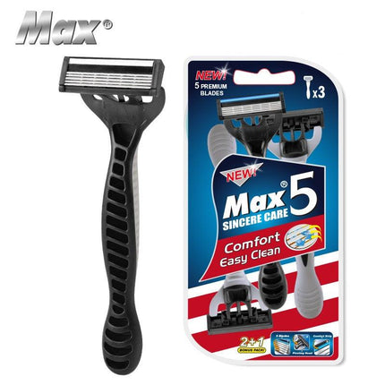 36PCS MAX 5 Blades Razor Shaving Shaver Trimmer Comfort Easy Clean Disposable - Aimall