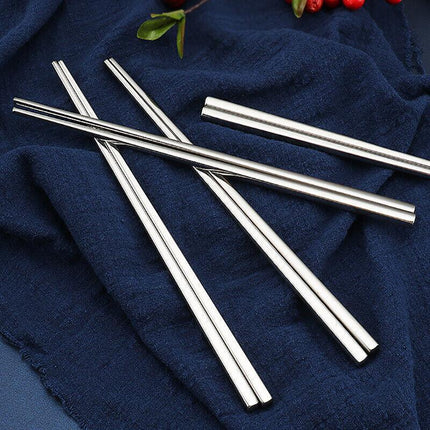 10 PAIRS Stainless Steel Chopsticks Set Authentic Korean Metal Table Cutlery AU - Aimall