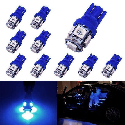 15 Pcs T10 LED W2W 5SMD Car Wedge Tail Parking Plate Light Bulb 12V BLUE AU - Aimall