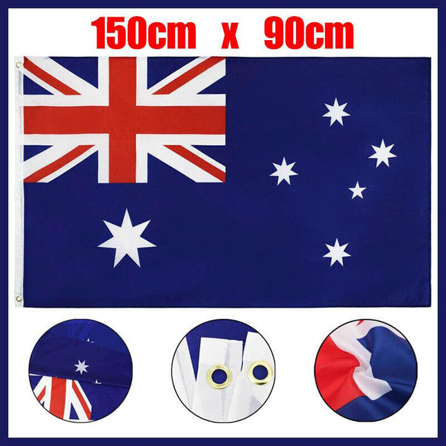Large Australian Aussie Flag Australia Day Oz Heavy Duty Outdoor 90cm x 150cm AU - Aimall