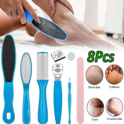 8pcs Manicure Foot Rasp File Hard Dead Skin Remover Pedicure Peeling Tools Kit - Aimall