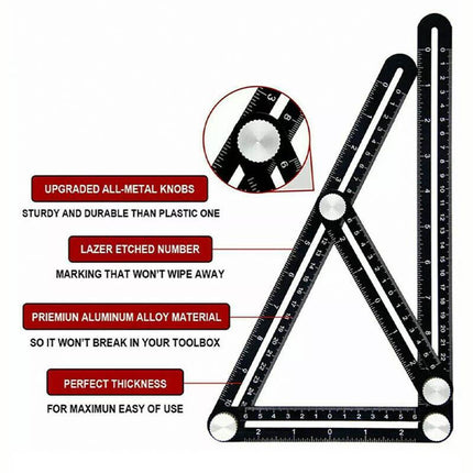 Universal Angularizer Ruler Multi Angle Measuring Template Tool Hole Locator AU - Aimall