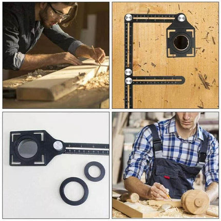 Universal Angularizer Ruler Multi Angle Measuring Template Tool Hole Locator AU - Aimall
