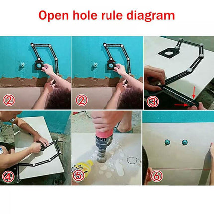 Universal Angularizer Ruler Multi Angle Measuring Template Tool Hole Locator AU - Aimall