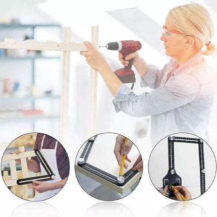 Universal Angularizer Ruler Multi Angle Measuring Template Tool Hole Locator AU - Aimall