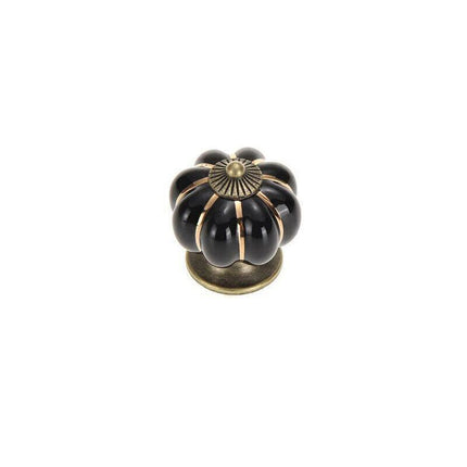 Pumpkin Ceramic Vintage Door Knobs Cabinet Drawer Cupboard Kitchen Pull Handle - Aimall