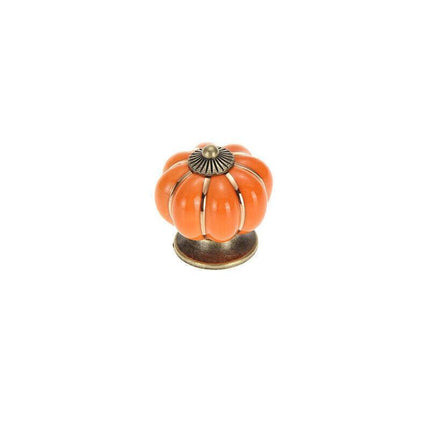Pumpkin Ceramic Vintage Door Knobs Cabinet Drawer Cupboard Kitchen Pull Handle - Aimall