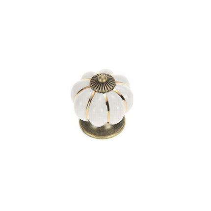 Pumpkin Ceramic Vintage Door Knobs Cabinet Drawer Cupboard Kitchen Pull Handle - Aimall