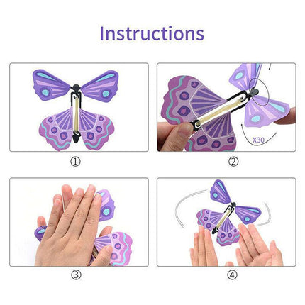 Up to 100x Magic Flying Butterfly Toy Anniversary Greeting Card Birthday Wedding - Aimall