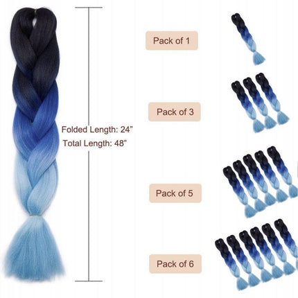 Coloured Jumbo Braiding Hair Extensions Braids Twist Hight Temperature Kanekalon - Aimall