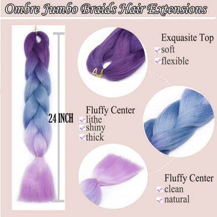 Coloured Jumbo Braiding Hair Extensions Braids Twist Hight Temperature Kanekalon - Aimall