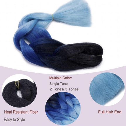 Coloured Jumbo Braiding Hair Extensions Braids Twist Hight Temperature Kanekalon - Aimall