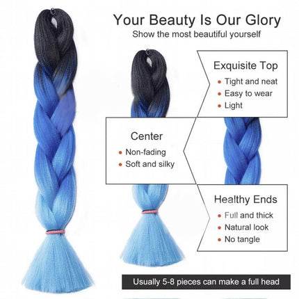 Coloured Jumbo Braiding Hair Extensions Braids Twist Hight Temperature Kanekalon - Aimall