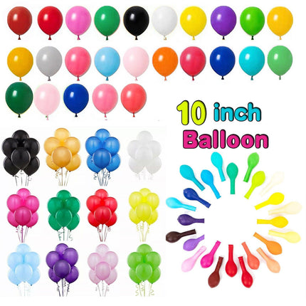 100 PCS 20+ Colours 10" 25cm Latex Balloons Birthday Party Wedding Decoration AU - Aimall