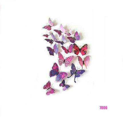 12PCS 3D Butterfly Wall Magnets Removable Sticker Decals Kids Art Nursery Decor - Aimall