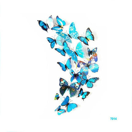 12PCS 3D Butterfly Wall Magnets Removable Sticker Decals Kids Art Nursery Decor - Aimall