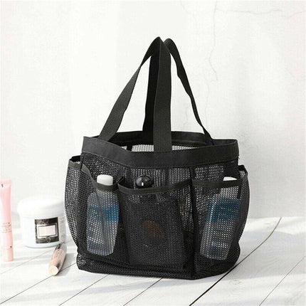 Portable Mesh Shower Bag Caddy 8 Pocket Bathroom Tote Toiletry Bath Organizer AU - Aimall