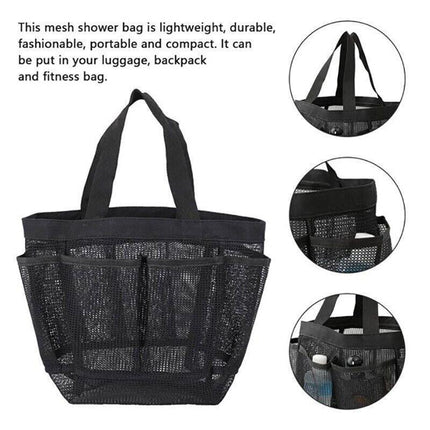 Portable Mesh Shower Bag Caddy 8 Pocket Bathroom Tote Toiletry Bath Organizer AU - Aimall