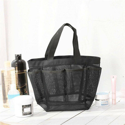 Portable Mesh Shower Bag Caddy 8 Pocket Bathroom Tote Toiletry Bath Organizer AU - Aimall