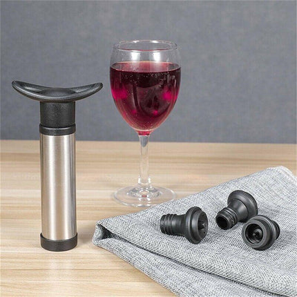 Wine Saver Vacuum Pump Sealer Preserver Set with 4 Valves Air Bottle Stoppers AU - Aimall