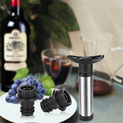 Wine Saver Vacuum Pump Sealer Preserver Set with 4 Valves Air Bottle Stoppers AU - Aimall