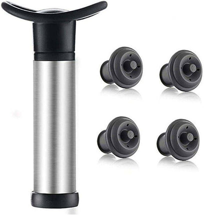 Wine Saver Vacuum Pump Sealer Preserver Set with 4 Valves Air Bottle Stoppers AU - Aimall