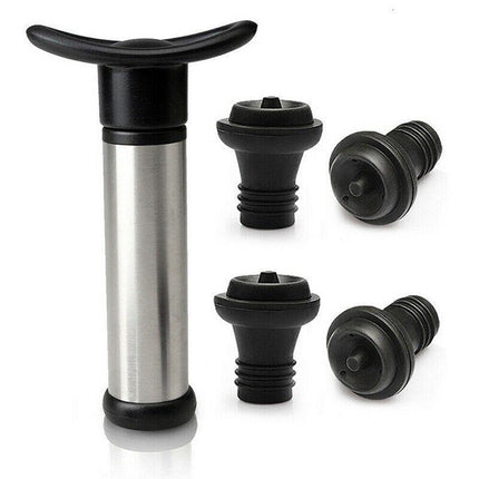 Wine Saver Vacuum Pump Sealer Preserver Set with 4 Valves Air Bottle Stoppers AU - Aimall